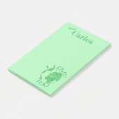 Ik hou van jou Aarde, Schets, Groene Gepersonalise Post-it® Notes (Schuin)