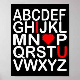 Ik Hou Van Jou Alfabet Valentijnsdag Hart Pret Poster