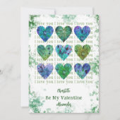 Ik hou van jou als mijn Valentijn Waterverf Feestdagenkaart (Voorkant)