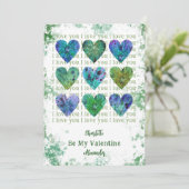 Ik hou van jou als mijn Valentijn Waterverf Feestdagenkaart (Staand voorkant)