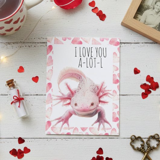 Ik Hou Van Jou Axolotl Briefkaart