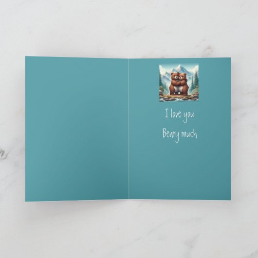 Ik hou van jou Beary Veel Cute Valentijnsdag Kaart (Binnen)