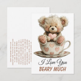 Ik Hou Van Jou Beary Veel In Cup Postkaart Bedankkaart