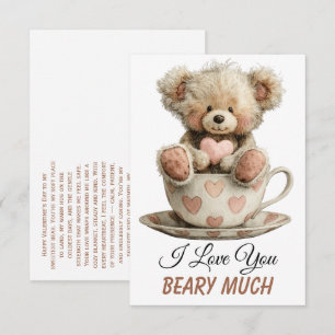 Ik Hou Van Jou Beary Veel In Cup Postkaart Bedankkaart