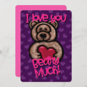 Ik hou van jou Beary Veel Valentijn  Feestdagenkaart (Voorkant / Achterkant)