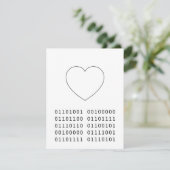 Ik hou van jou Binary Heart Valentijnsdag Geek Feestdagenkaart (Staand voorkant)