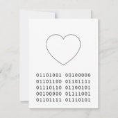 Ik hou van jou Binary Heart Valentijnsdag Geek Feestdagenkaart (Voorkant)