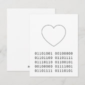 Ik hou van jou Binary Heart Valentijnsdag Geek Feestdagenkaart (Voorkant / Achterkant)