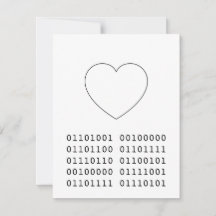 Ik hou van jou Binary Heart Valentijnsdag Geek