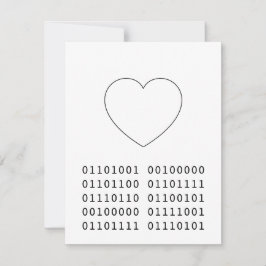 Ik hou van jou Binary Heart Valentijnsdag Geek Feestdagenkaart