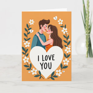 Ik Hou Van Jou Bloemen Koppelkaart Kaart