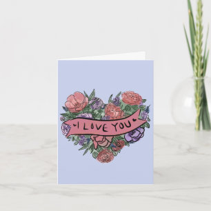 Ik Hou Van Jou Bloemhart Wenskaart Kaart