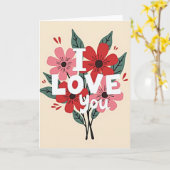 Ik Hou Van Jou Bloemkaart Kaart (Gele Bloem)