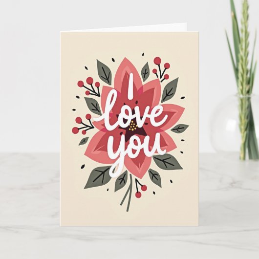 Ik Hou Van Jou Bloemkaart Kaart (Voorkant)