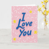 Ik Hou Van Jou Bold Script Kaart (Gele Bloem)