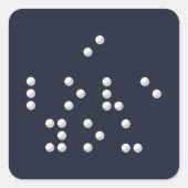 Ik hou van jou (Braille) Vierkante Sticker (Voorkant)