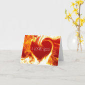 Ik Hou Van Jou Brandende Hart Kaart (Gele Bloem)