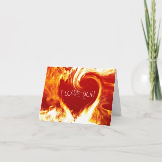 Ik Hou Van Jou Brandende Hart Kaart (Voorkant)