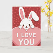 Ik Hou Van Jou Bunny Kaart (Gele Bloem)