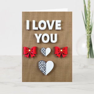 Ik Hou Van Jou Burlap Ontwerp Kaart