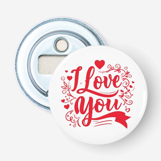 ik hou van jou button flesopener (Voorkant)