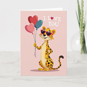 Ik Hou Van Jou Cheetah Hart Kaart