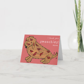 Ik hou van jou Dachshund Kusjes Vouwbare Wenskaart Kaart