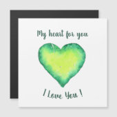 Ik hou van jou die groene en blauwe harthag krijgt (Voorkant / Achterkant)