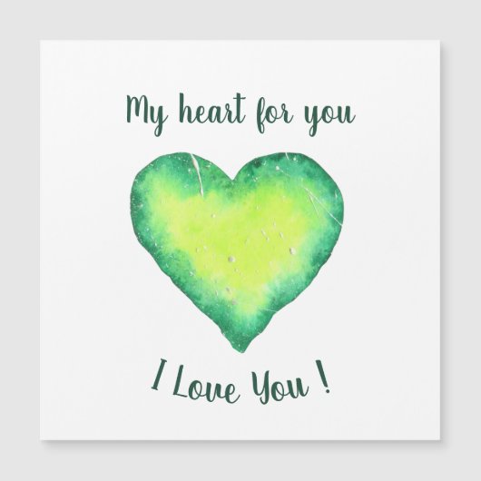 Ik hou van jou die groene en blauwe harthag krijgt (Voorkant)