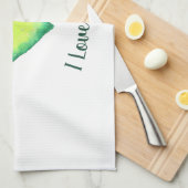 Ik hou van jou die groene en blauwe harthag krijgt theedoek (Quarter Fold)