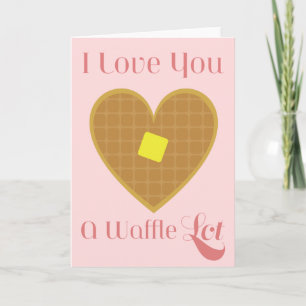 Ik hou van jou een hart van een wafel Valentijn Kaart