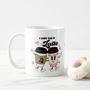 Ik hou van jou een Latte Grappig Romantisch Valent Koffiemok