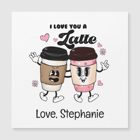 Ik hou van jou een Latte Grappige Romantische Vale (Voorkant)