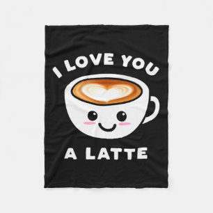 Ik hou van jou een Latte Grappige Schattige Koffie Fleece Deken