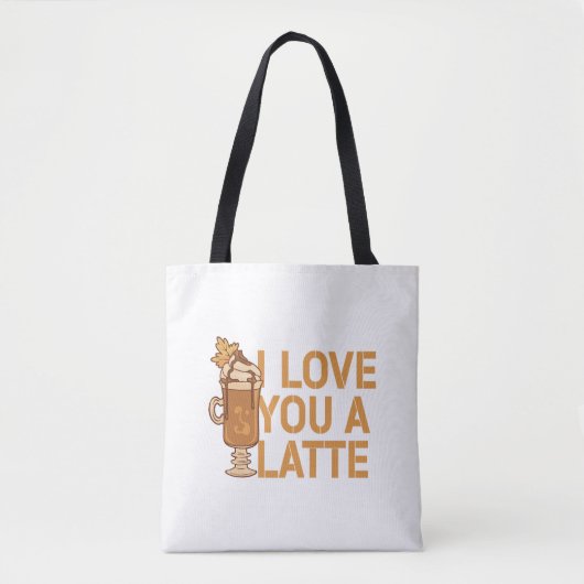 Ik hou van jou een Latte koppels romantiek Tote Bag (Voorkant)