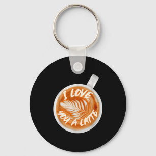 Ik Hou Van Jou Een Latte Valentijnskaffee Caffeïne Sleutelhanger