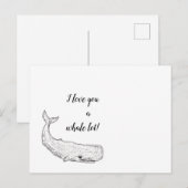 Ik hou van jou een walvis lot witte walvis briefkaart (Voorkant / Achterkant)
