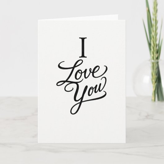 Ik Hou Van Jou Elegante Script Kaart (Voorkant)