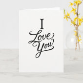Ik Hou Van Jou Elegante Script Kaart (Gele Bloem)