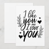 Ik hou van jou en ik van je Valentijnsdag. Feestdagenkaart (Voorkant / Achterkant)
