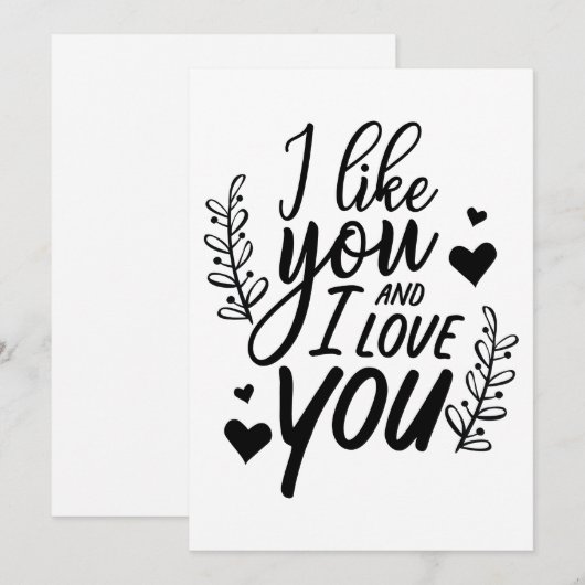 Ik hou van jou en ik van je Valentijnsdag. Feestdagenkaart (Voorkant / Achterkant)