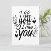 Ik hou van jou en ik van je Valentijnsdag. Feestdagenkaart (Staand voorkant)