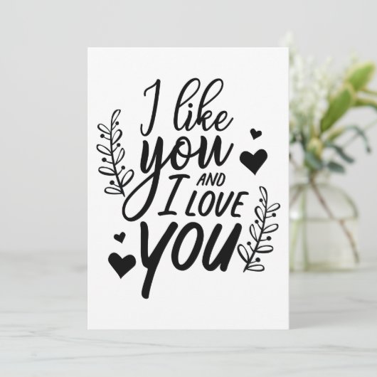 Ik hou van jou en ik van je Valentijnsdag. Feestdagenkaart (Staand voorkant)