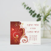 Ik hou van jou en juffrouw je gedicht voor vrouw briefkaart (Staand voorkant)