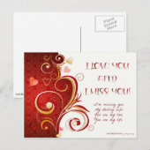 Ik hou van jou en juffrouw je gedicht voor vrouw briefkaart (Voorkant / Achterkant)