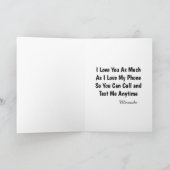 Ik Hou Van Jou En Mijn Telefoon Leuk Grappig Kaart (Binnen)