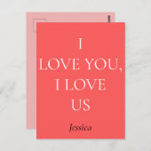 Ik hou van jou en ons, pas personaliseren aan briefkaart (Voorkant / Achterkant)