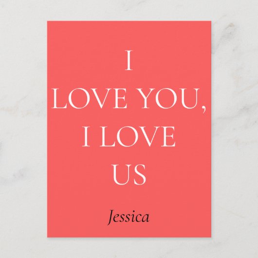 Ik hou van jou en ons, pas personaliseren aan briefkaart (Voorkant)