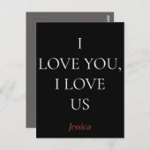 Ik hou van jou en ons, pas personaliseren aan briefkaart (Voorkant / Achterkant)