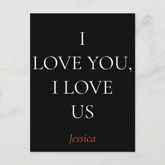 Ik hou van jou en ons, pas personaliseren aan briefkaart (Voorkant)